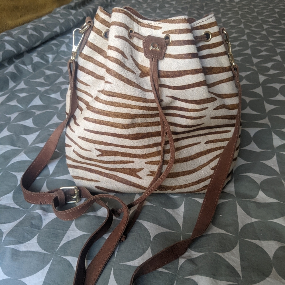 Cow hide Hobo Style crossbody